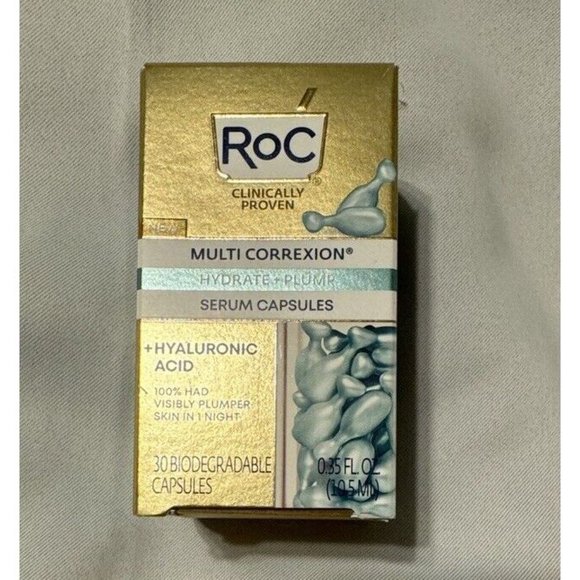 RoC Multi Correxion Hydrate & Plump Serum Capsules 30ct 0.35 fl oz NEW Full Sz - Picture 2 of 3